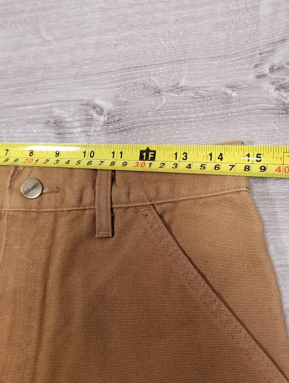 VTG Carhartt B25 Shorts Mens 30 Brown Duck Canvas USA Carpenter Workwear NWOT - Picture 4 of 6